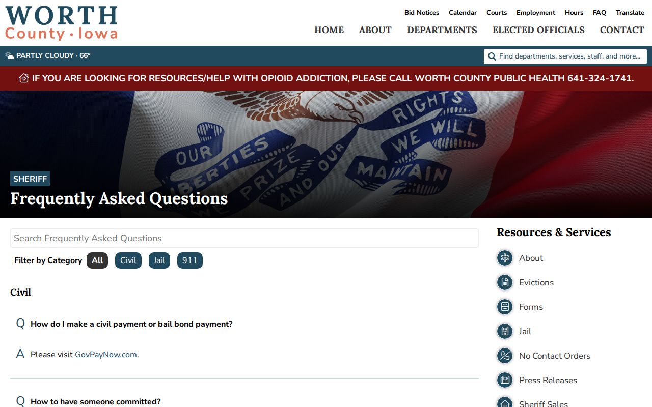 Worth County arrest record bond information from the jail FAQ